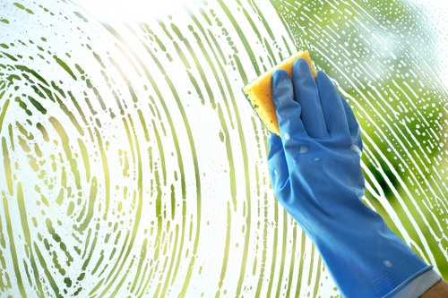 Cleaner preparing a professional domestic cleaning service