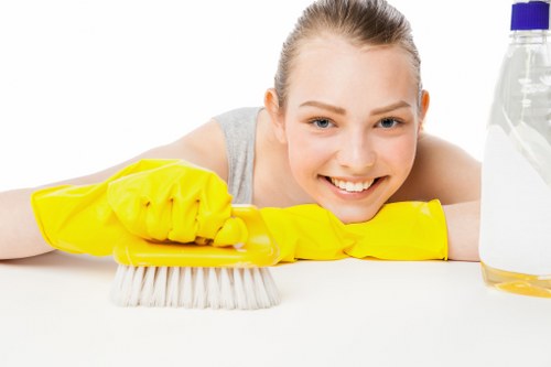 Personal protective equipment used during cleaning tasks