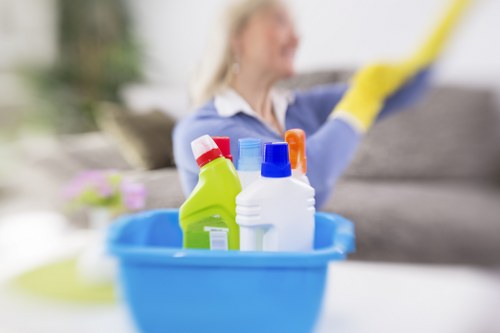 Local cleaning team preparing an NW3 flat for move-in